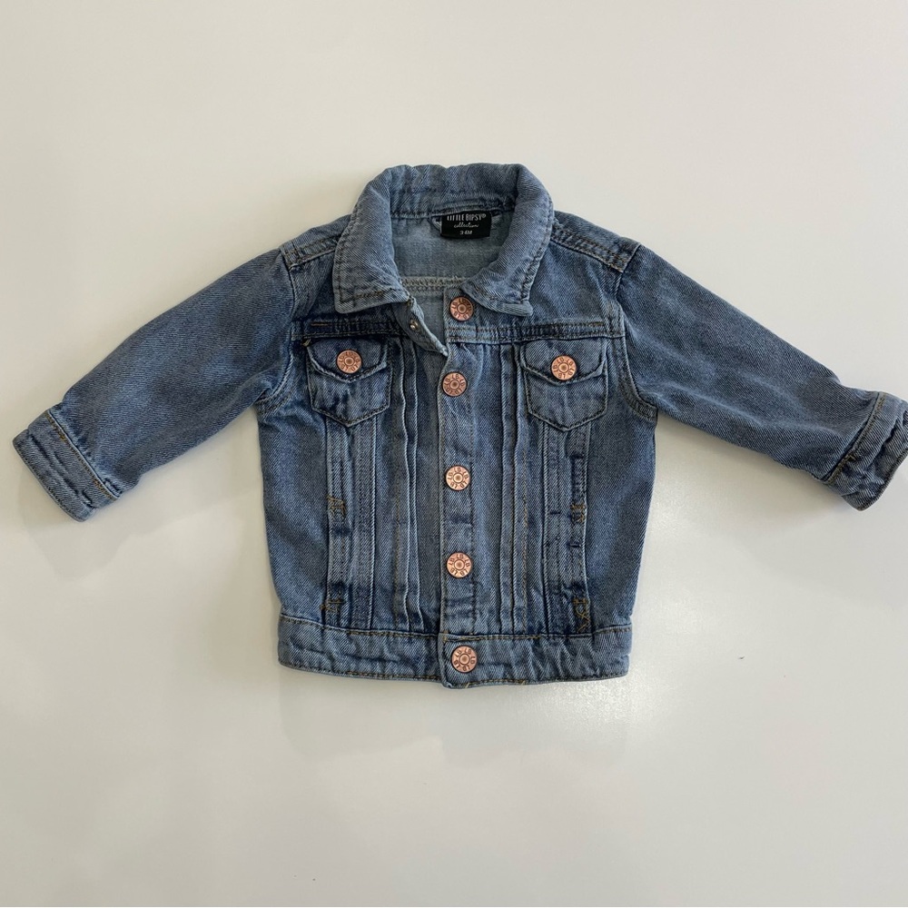 Little Bipsy Infant Blue Denim Acid Wash Jacket Baby 3-6M Cottagecore Streetwear